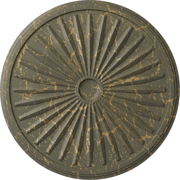 Ekena Millwork Leandros Ceiling Medallion (Canopies up to 5"), 33 1/8"OD x 3 1/2"ID x 1 3/8"P, Witch Hazel Crackle CM33LEWHC - main